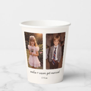 Kinderfoto Bruiloftsreceptie Cocktailparty Papieren Bekers