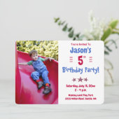 Kinderfoto Verjaardagsfeestje Kaart (Staand voorkant)