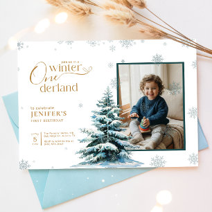 Kinderfoto Winter Onederland Eerste Verjaardagsfee Kaart