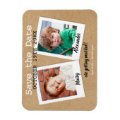 Kinderfoto's Rustieke Kraft Save the Date Boho Magneet (Verticaal)