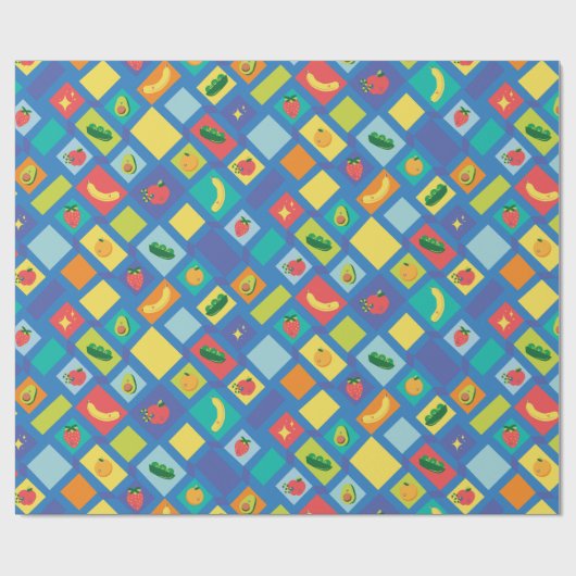 Kinderfruit en -groente cadeaupapier (Vlak)