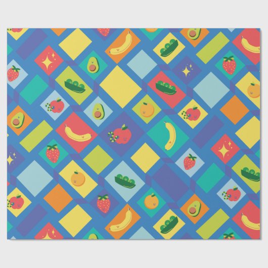 Kinderfruit en -groente cadeaupapier (Vlak)