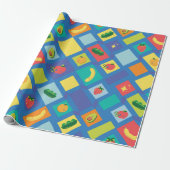 Kinderfruit en -groente cadeaupapier (Uitgerold)
