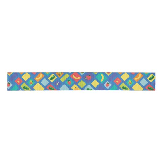 Kinderfruit en -groente grosgrain lint (Voorkant)