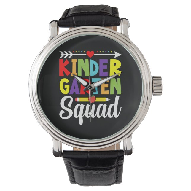 Kindergaren Squad Teacher Horloge (Voorkant)