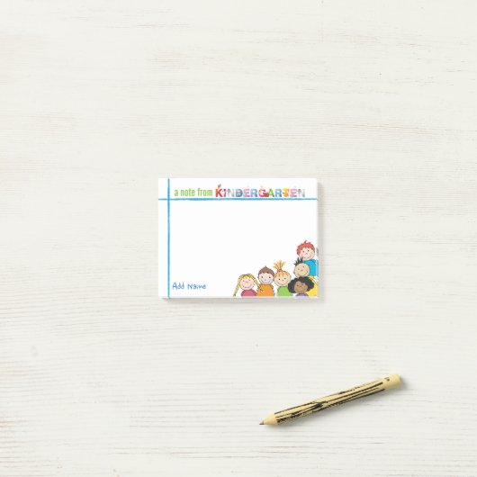 Kindergarten Aangepaste titel Postit Notes (Op bureau)