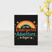 Kindergarten Adventure Rainbow Eerste schooldag Kaart (Gele Bloem)