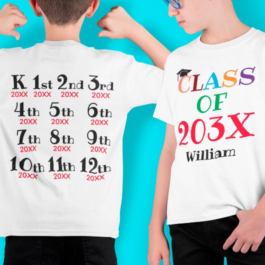 Kindergarten Afstuderen Aangepaste jaren T-shirt