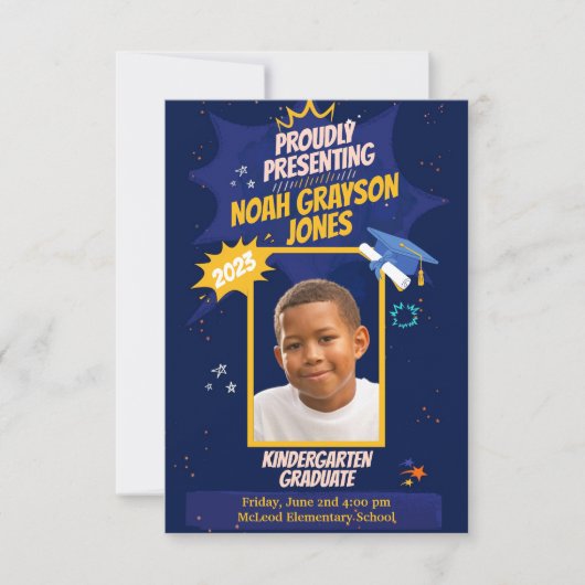 Kindergarten Afstuderen Aankondiging van aangepast (Voorkant)