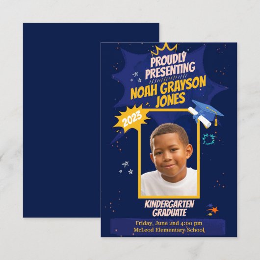 Kindergarten Afstuderen Aankondiging van aangepast (Voorkant / Achterkant)