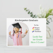 Kindergarten Afstuderen ABC 123 Uitnodiging (Staand voorkant)