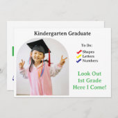 Kindergarten Afstuderen ABC 123 Uitnodiging (Voorkant / Achterkant)