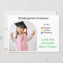 Kindergarten Afstuderen ABC 123 Uitnodiging