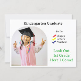 Kindergarten Afstuderen ABC 123 Uitnodiging