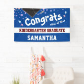 Kindergarten Afstuderen blue Confetti Foto Spandoek (Insitu)