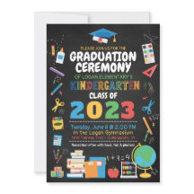 Kindergarten Afstuderen Ceremony Color Chalkboard