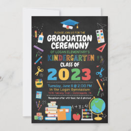 Kindergarten Afstuderen Ceremony Color Chalkboard Kaart