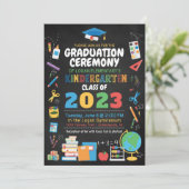 Kindergarten Afstuderen Ceremony Color Chalkboard Kaart (Staand voorkant)
