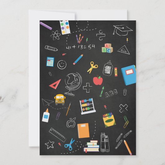 Kindergarten Afstuderen Ceremony Color Chalkboard Kaart (Achterkant)