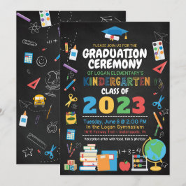 Kindergarten Afstuderen Ceremony Color Chalkboard Kaart