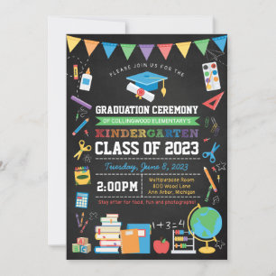 Kindergarten Afstuderen Chalkboard - Elk jaar bewe Kaart