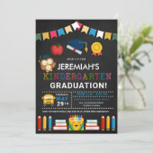 Kindergarten Afstuderen Chalkboard Kaart (Staand voorkant)