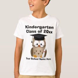Kindergarten Afstuderen Custom Wise Owl Kinder T-shirt