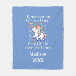 Kindergarten Afstuderen First Grade Unicorn Gift Fleece Deken
