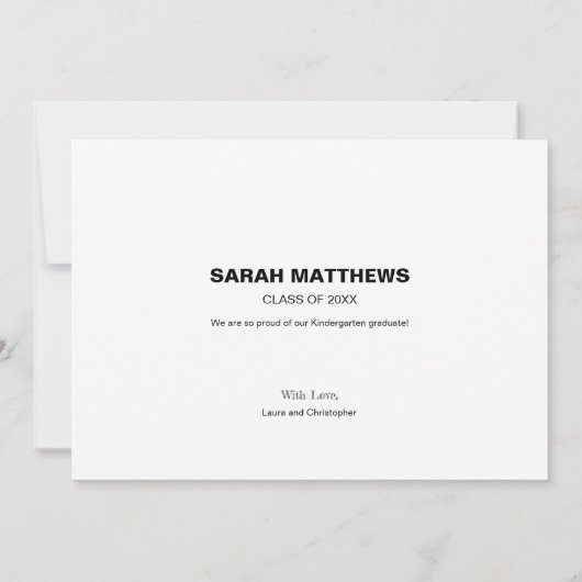 Kindergarten Afstuderen Foto Collage Aankondiging (Achterkant)