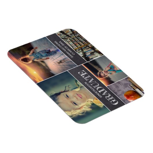 Kindergarten Afstuderen Foto Collage Aankondiging Magneet (Rechterzijde)