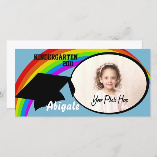 Kindergarten Afstuderen Fotoaankondiging Aankondiging (Voorkant / Achterkant)