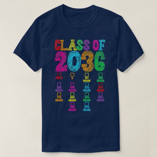 Kindergarten Afstuderen Handprint Klasse 2036 Gr T-shirt (Design voorkant)