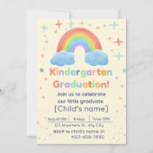 Kindergarten Afstuderen Invitation – Rainbow Theme Kaart (Voorkant)