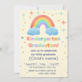 Kindergarten Afstuderen Invitation – Rainbow Theme Kaart