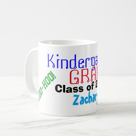 Kindergarten Afstuderen Koffiemok (Voorkant links)