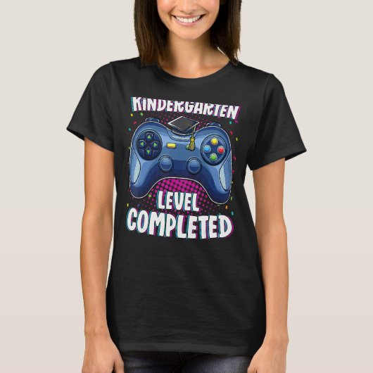 Kindergarten Afstuderen Level Completed gamer Afst T-shirt (Voorkant)