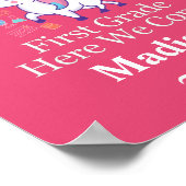 Kindergarten Afstuderen naar eerste graad Unicorn Poster (Hoek)