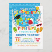 Kindergarten Afstuderen Pool Party - Boy W Kaart (Voorkant / Achterkant)