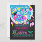 Kindergarten Afstuderen Pool Party - Girl Blk Kaart (Voorkant)