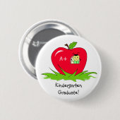 Kindergarten Afstuderen Red Apple Gefeliciteerd Ronde Button 5,7 Cm (Voorkant /achterkant)