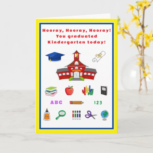 Kindergarten Afstuderen Stepping Up kaart met gedi (Gele Bloem)