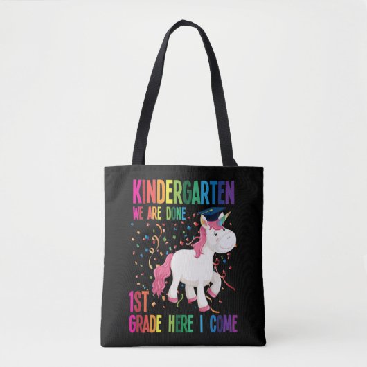 Kindergarten Afstuderen Surprise First Grade Kinde Tote Bag (Voorkant)