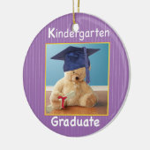 Kindergarten Afstuderen Teddy Bear op Paars Keramisch Ornament (Links)