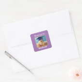 Kindergarten Afstuderen Teddy Bear op Paars Vierkante Sticker (Envelop)