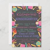 Kindergarten Afstuderen Uitnodiging School Thema (Voorkant)