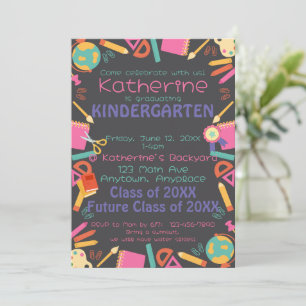 Kindergarten Afstuderen Uitnodiging School Thema