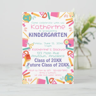 Kindergarten Afstuderen Uitnodiging School Thema
