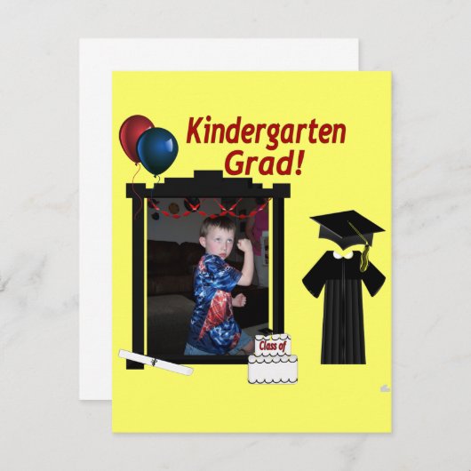 Kindergarten Afstuderen Uitnodiging toevoegen Foto (Voorkant / Achterkant)