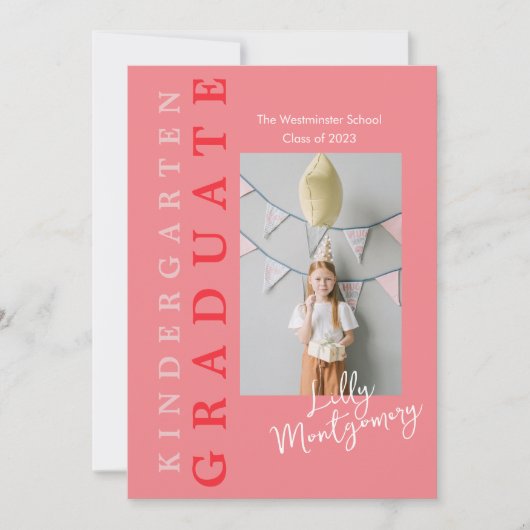 Kindergarten Afstuderen Uitnodigingskaart 5 Foto's Kaart (Voorkant)