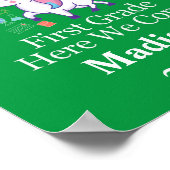 Kindergarten Afstuderen voor eerste graad Unicorn  Poster (Hoek)